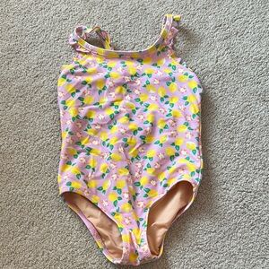 Jcrew Pink Lemon Print Swimsuit